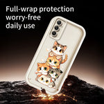 TPU-skal för Samsung Galaxy A18 5G / A18 4G / A17 5G / A17 4G, kattmönster, gummierat, halkfritt bakstycke