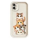 Samsung Galaxy A08 4G / A07 4G / A07s 4G TPU-skal Kattstackdesignmönster Gummerat halkfritt bakstycke