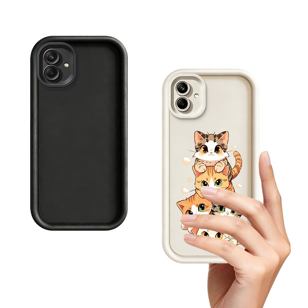 Samsung Galaxy A08 4G / A07 4G / A07s 4G TPU-skal Kattstackdesignmönster Gummerat halkfritt bakstycke