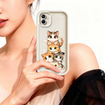 Samsung Galaxy A08 4G / A07 4G / A07s 4G TPU-skal Kattstackdesignmönster Gummerat halkfritt bakstycke