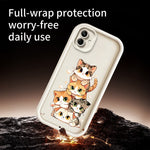 Samsung Galaxy A08 4G / A07 4G / A07s 4G TPU-skal Kattstackdesignmönster Gummerat halkfritt bakstycke