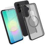Samsung Galaxy A27 5G Magnetiskt Skal TPU + PC mobilskal med Skärmskydd i Högt Aluminium-Silikon Glas + PC Kameralinsskydd