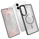 Samsung Galaxy S25 Edge Magnetiskt skal TPU + PC-mobilskal med skärmskydd i högt aluminium-kiselglas + PC-kameralinsskydd