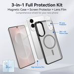Samsung Galaxy S25 Edge Magnetiskt skal TPU + PC-mobilskal med skärmskydd i högt aluminium-kiselglas + PC-kameralinsskydd