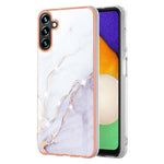 For Samsung Galaxy A34 5G TPU Case with IMD Marble Pattern Electroplated Back Cover