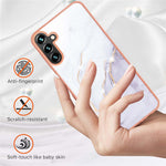 For Samsung Galaxy A34 5G TPU Case with IMD Marble Pattern Electroplated Back Cover