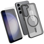 For Samsung Galaxy S23+ Magnetic Case TPU + PC Phone Cover with High Aluminium-Silicon Glass Screen Protector + PC Camera Lens Protector