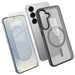 For Samsung Galaxy S25 FE Magnetic Case TPU + PC Phone Cover with High Aluminium-Silicon Glass Screen Protector + PC Camera Lens Protector