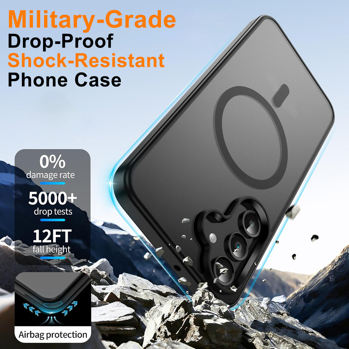 For Samsung Galaxy S25 FE Magnetic Case TPU + PC Phone Cover with High Aluminium-Silicon Glass Screen Protector + PC Camera Lens Protector