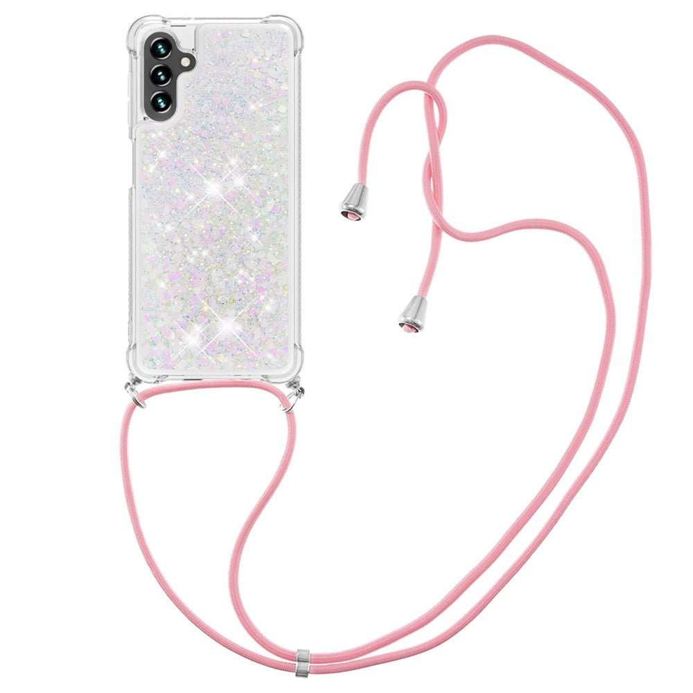 Til Samsung Galaxy A34 5G TPU Cover Quicksand Design Mobilcover med Snor