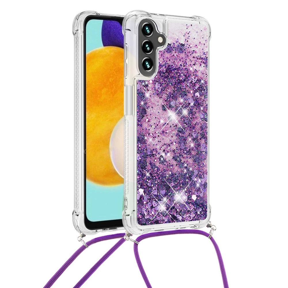 Til Samsung Galaxy A34 5G TPU Cover Quicksand Design Mobilcover med Snor