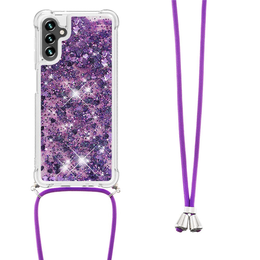 Til Samsung Galaxy A34 5G TPU Cover Quicksand Design Mobilcover med Snor