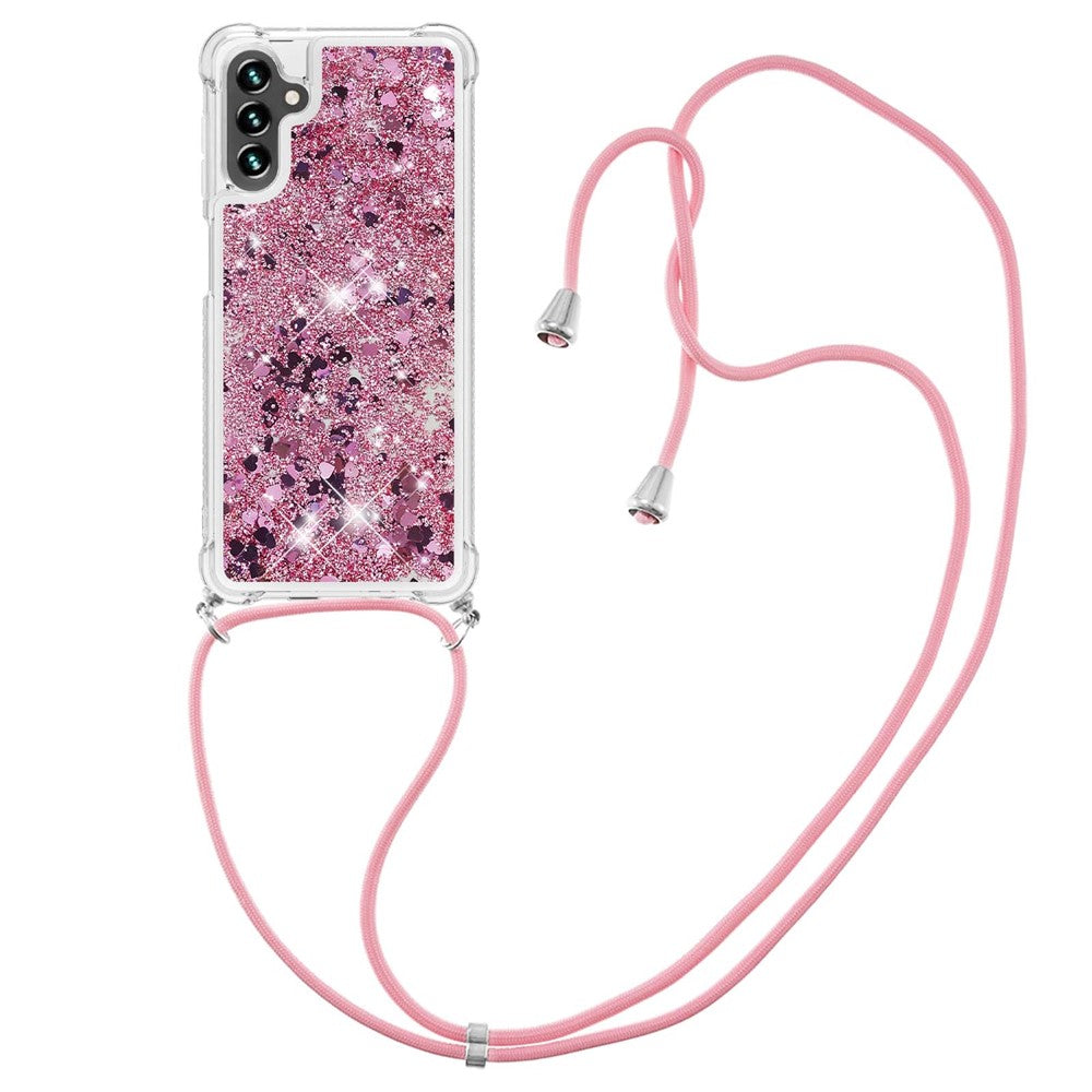 Til Samsung Galaxy A34 5G TPU Cover Quicksand Design Mobilcover med Snor