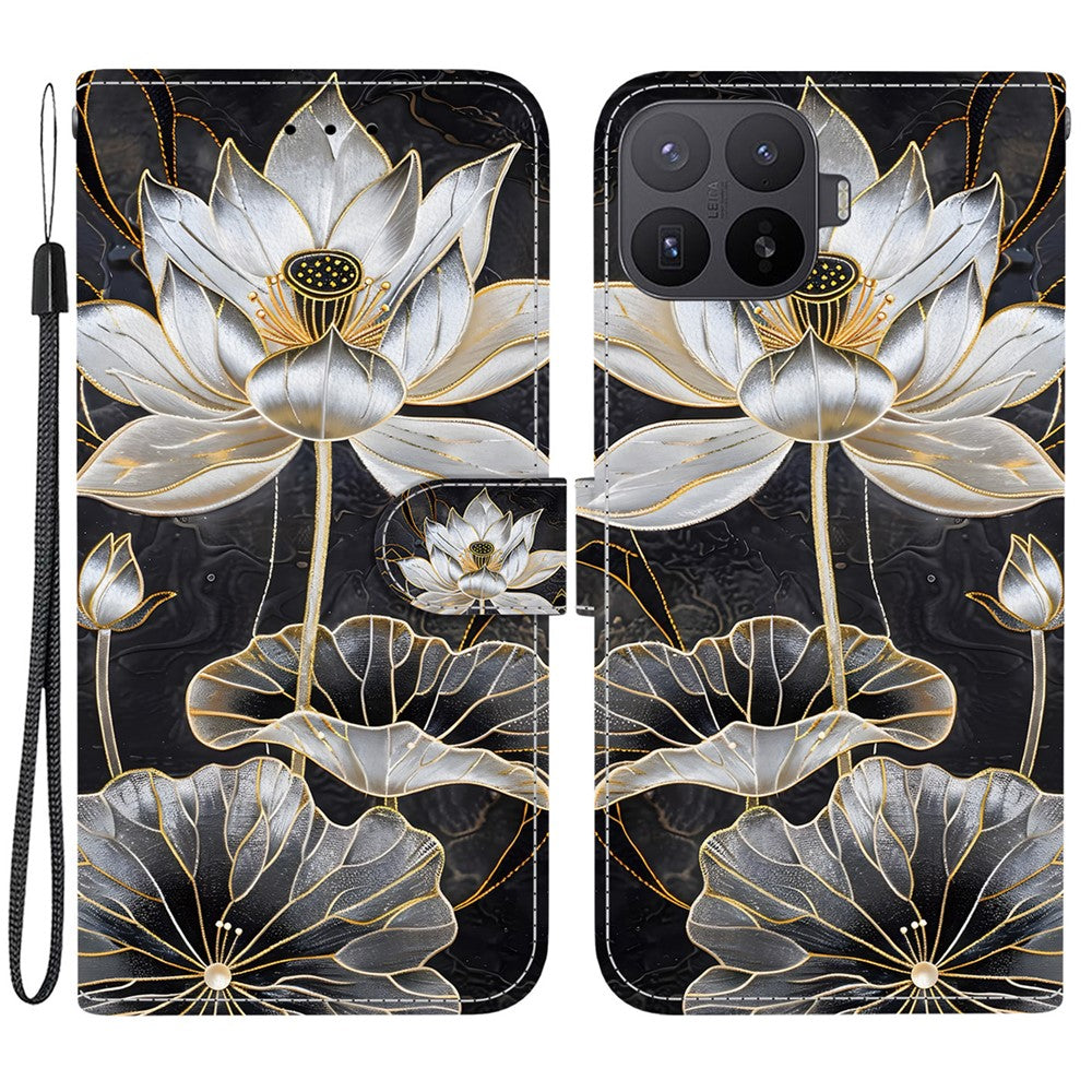 For Xiaomi 17T Wallet Case Flip Stand Pattern Printing PU Leather Phone Cover with Wrist Strap