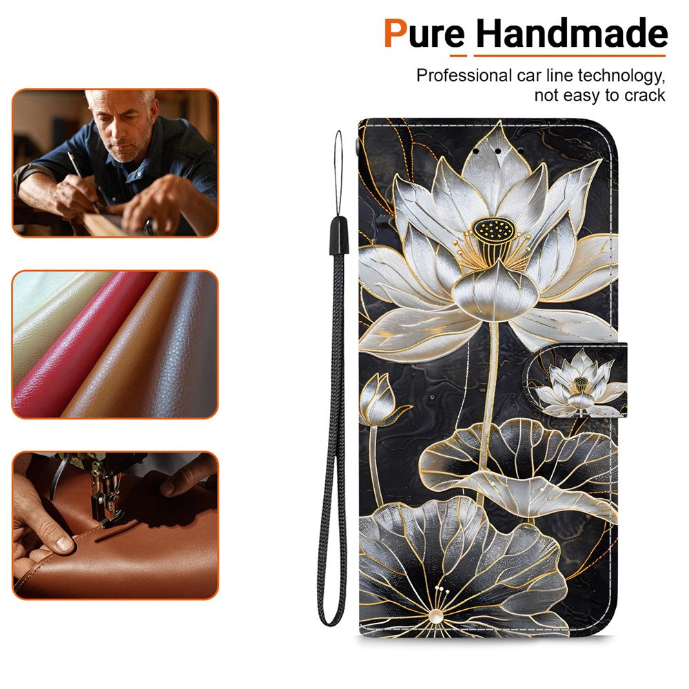 For Xiaomi 17T Wallet Case Flip Stand Pattern Printing PU Leather Phone Cover with Wrist Strap