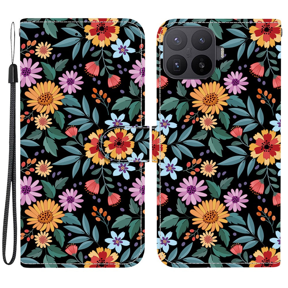 For Xiaomi 17T Wallet Case Flip Stand Pattern Printing PU Leather Phone Cover with Wrist Strap