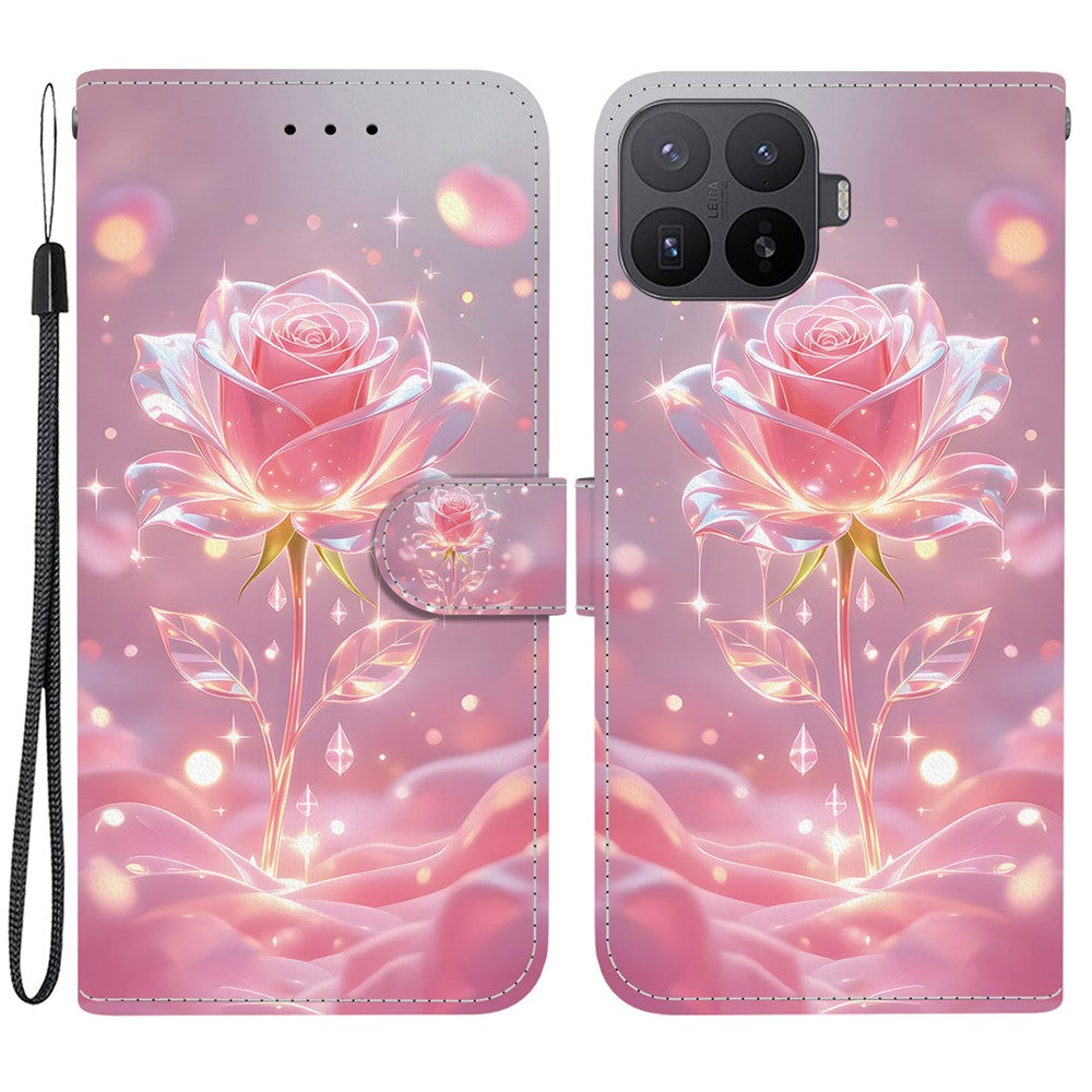 For Xiaomi 17T Wallet Case Flip Stand Pattern Printing PU Leather Phone Cover with Wrist Strap