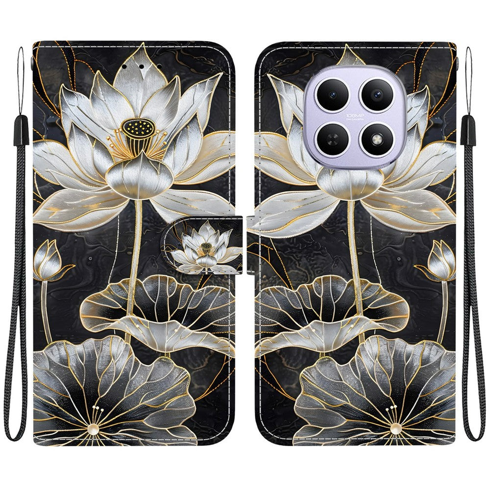 Wallet Case For Xiaomi Redmi Note 15 5G (Global)  /  15 4G (Global)  /  Poco M8 5G Flip Stand Pattern Printing PU Leather Phone Cover with Wrist Strap