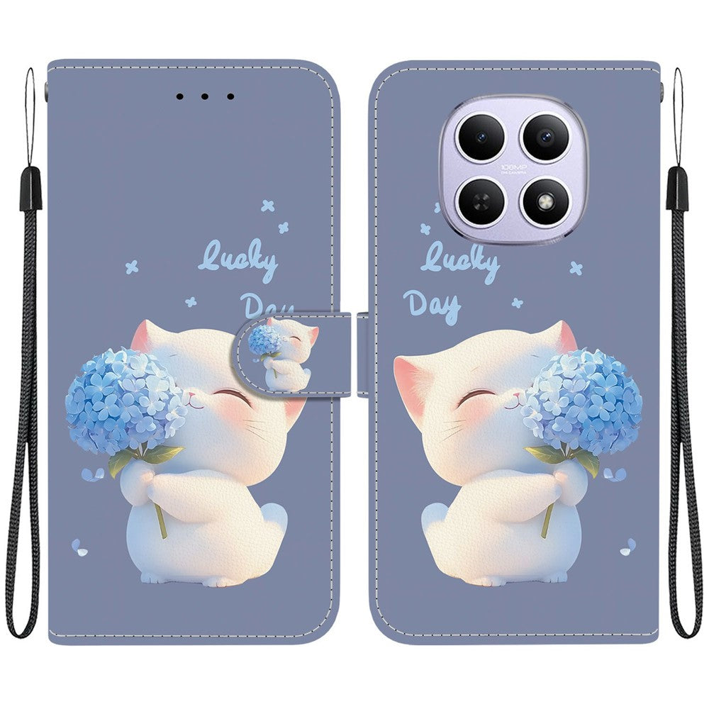 Wallet Case For Xiaomi Redmi Note 15 5G (Global)  /  15 4G (Global)  /  Poco M8 5G Flip Stand Pattern Printing PU Leather Phone Cover with Wrist Strap