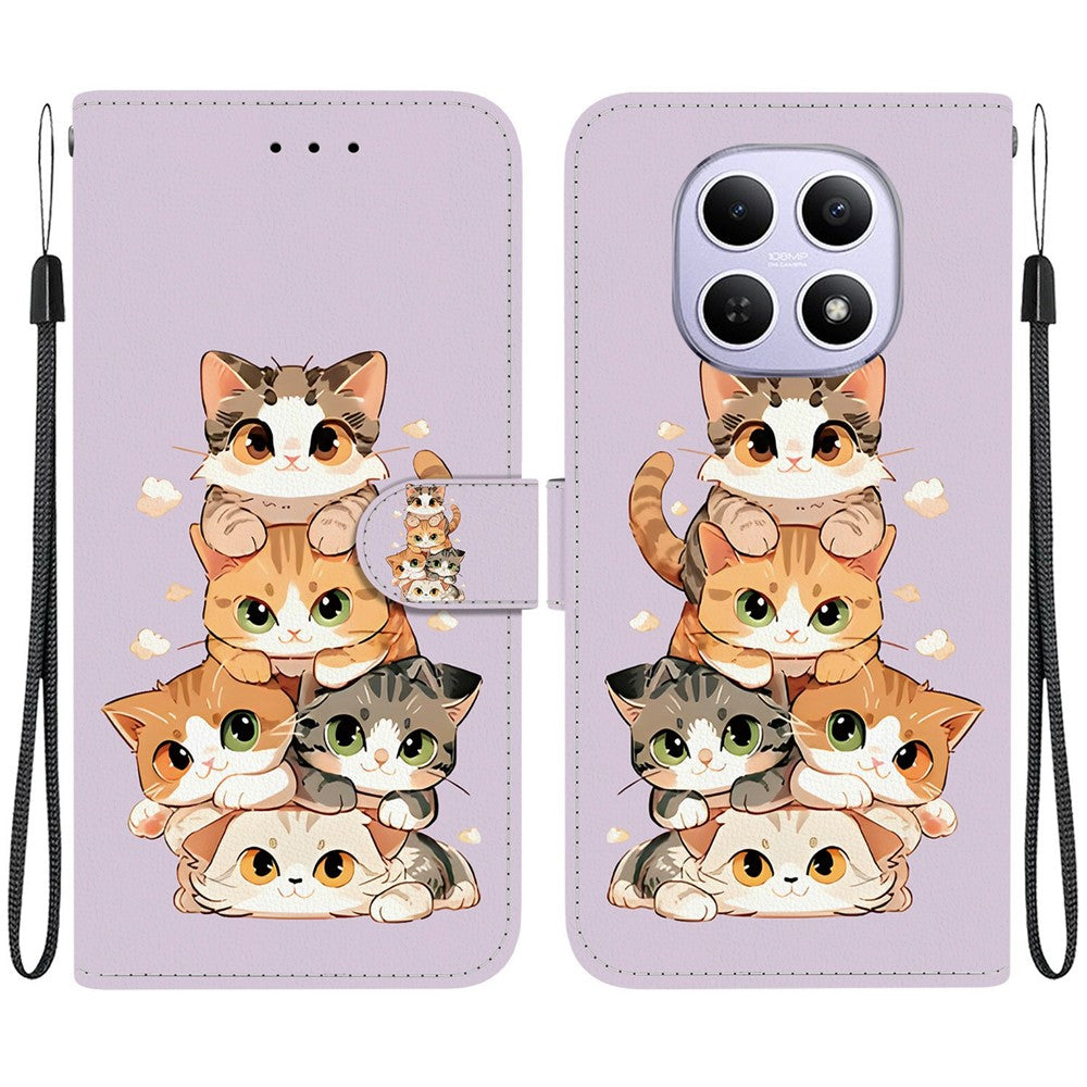 Wallet Case For Xiaomi Redmi Note 15 5G (Global)  /  15 4G (Global)  /  Poco M8 5G Flip Stand Pattern Printing PU Leather Phone Cover with Wrist Strap