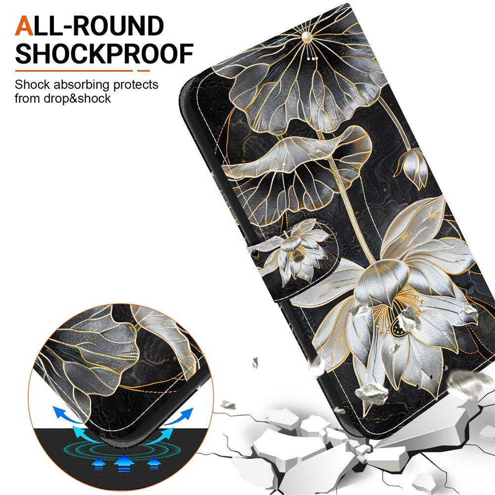 For Xiaomi Redmi Note 15 Pro+ 5G (Global)  /  Poco M8 Pro 5G Wallet Case Flip Stand Pattern Printing PU Leather Phone Cover with Wrist Strap
