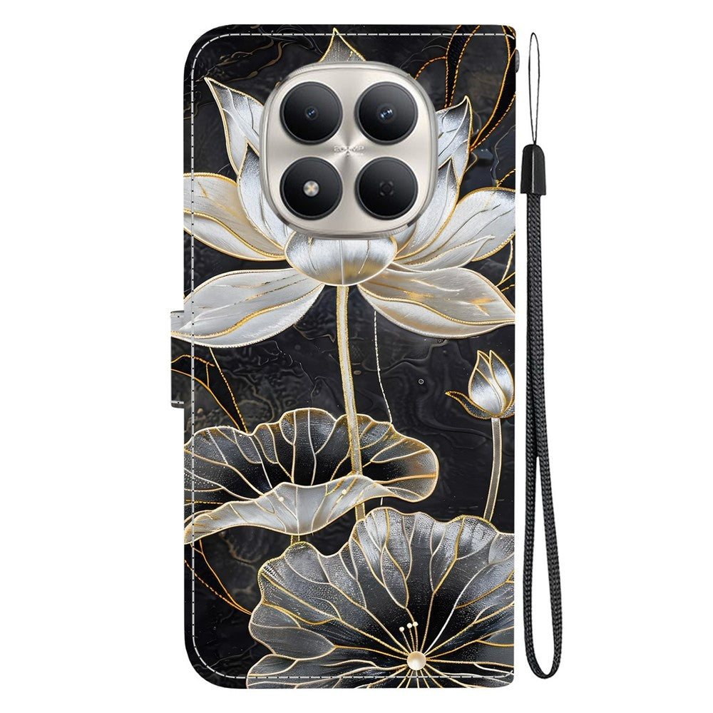 For Xiaomi Redmi Note 15 Pro+ 5G (Global)  /  Poco M8 Pro 5G Wallet Case Flip Stand Pattern Printing PU Leather Phone Cover with Wrist Strap