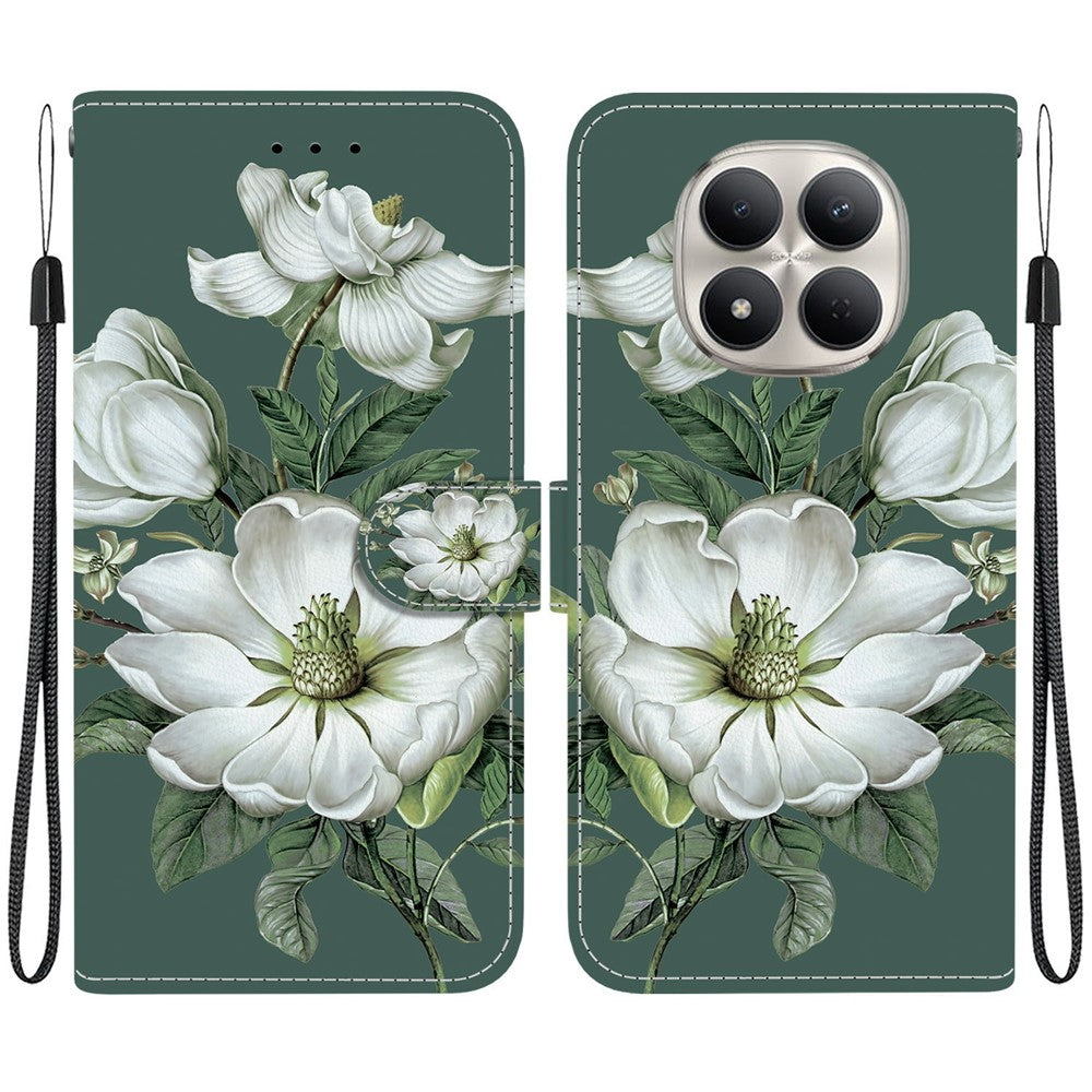 For Xiaomi Redmi Note 15 Pro+ 5G (Global)  /  Poco M8 Pro 5G Wallet Case Flip Stand Pattern Printing PU Leather Phone Cover with Wrist Strap
