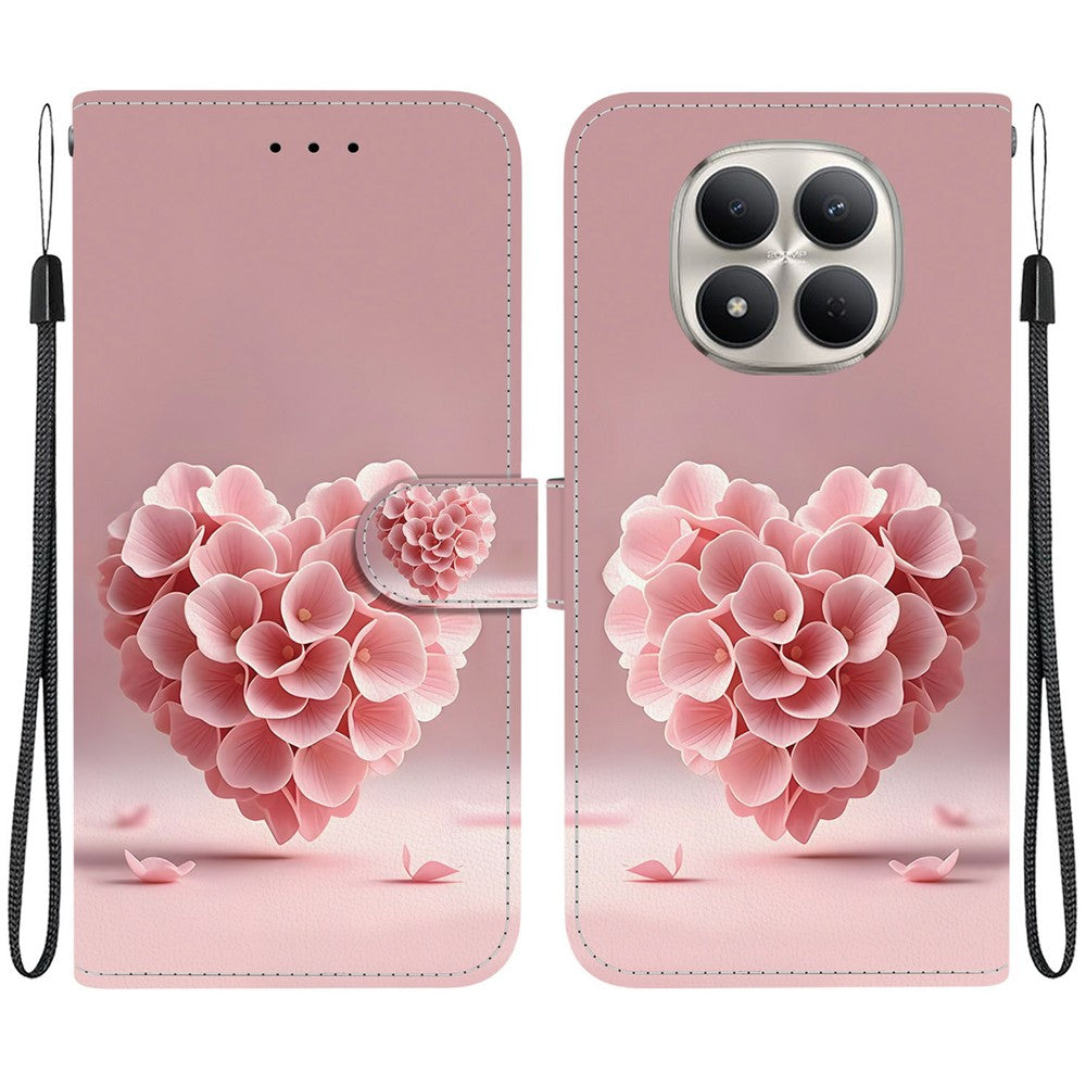 For Xiaomi Redmi Note 15 Pro+ 5G (Global)  /  Poco M8 Pro 5G Wallet Case Flip Stand Pattern Printing PU Leather Phone Cover with Wrist Strap