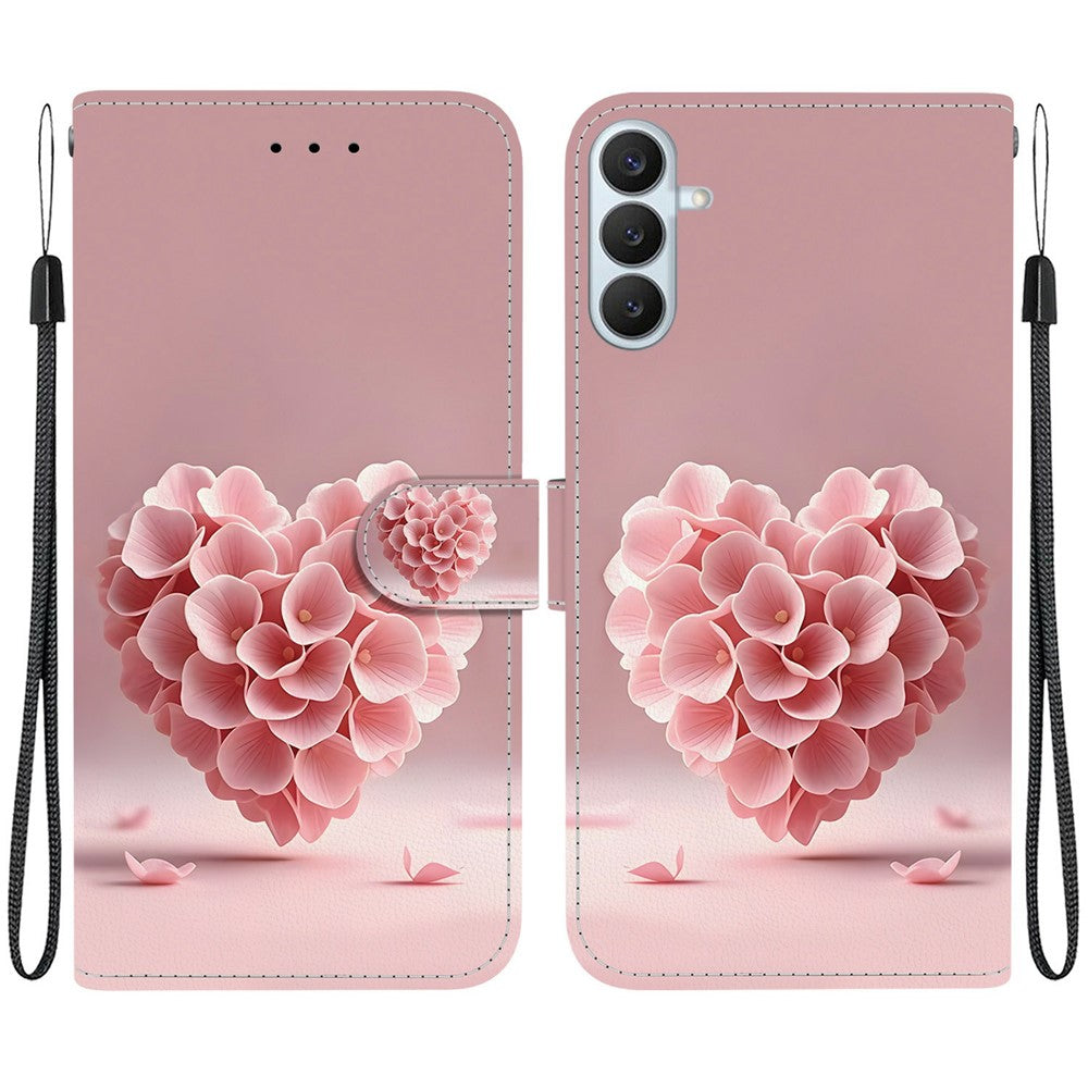 For Samsung Galaxy S26+ Wallet Case Flip Stand Pattern Printing PU Leather Phone Cover with Wrist Strap