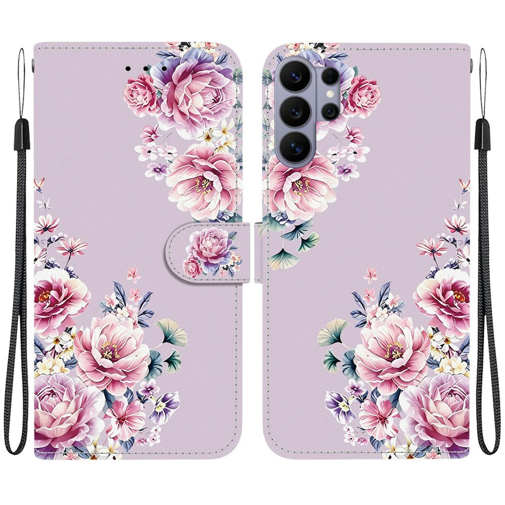 Plånboksfodral för Samsung Galaxy S26 Ultra med fällbart mönster och PU-läder