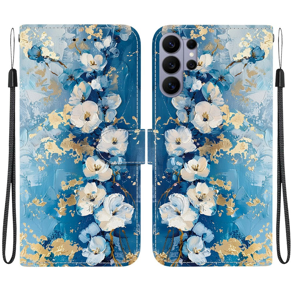 Plånboksfodral för Samsung Galaxy S26 Ultra med fällbart mönster och PU-läder