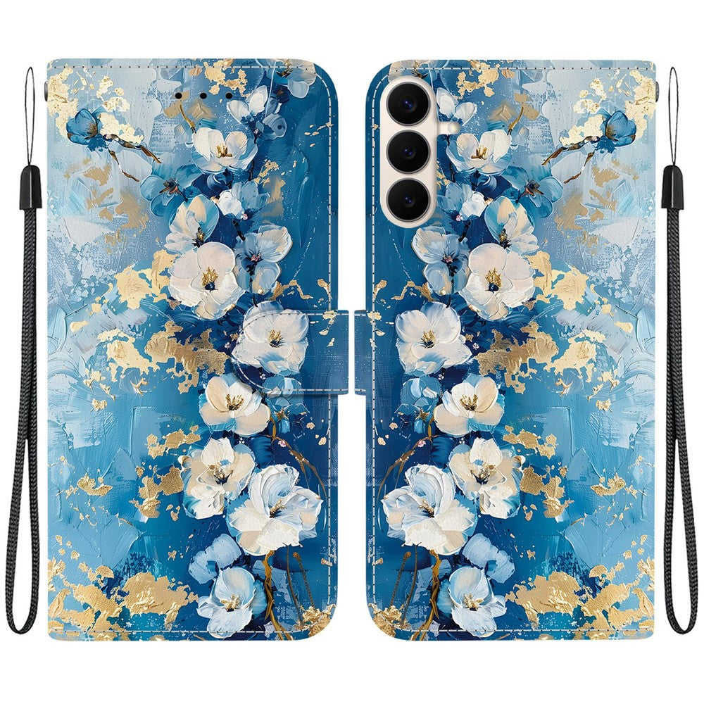 Samsung Galaxy S26 FE Plånboksfodral Flip Stand Mönster Tryck PU-läder Mobilskal med Handledsrem