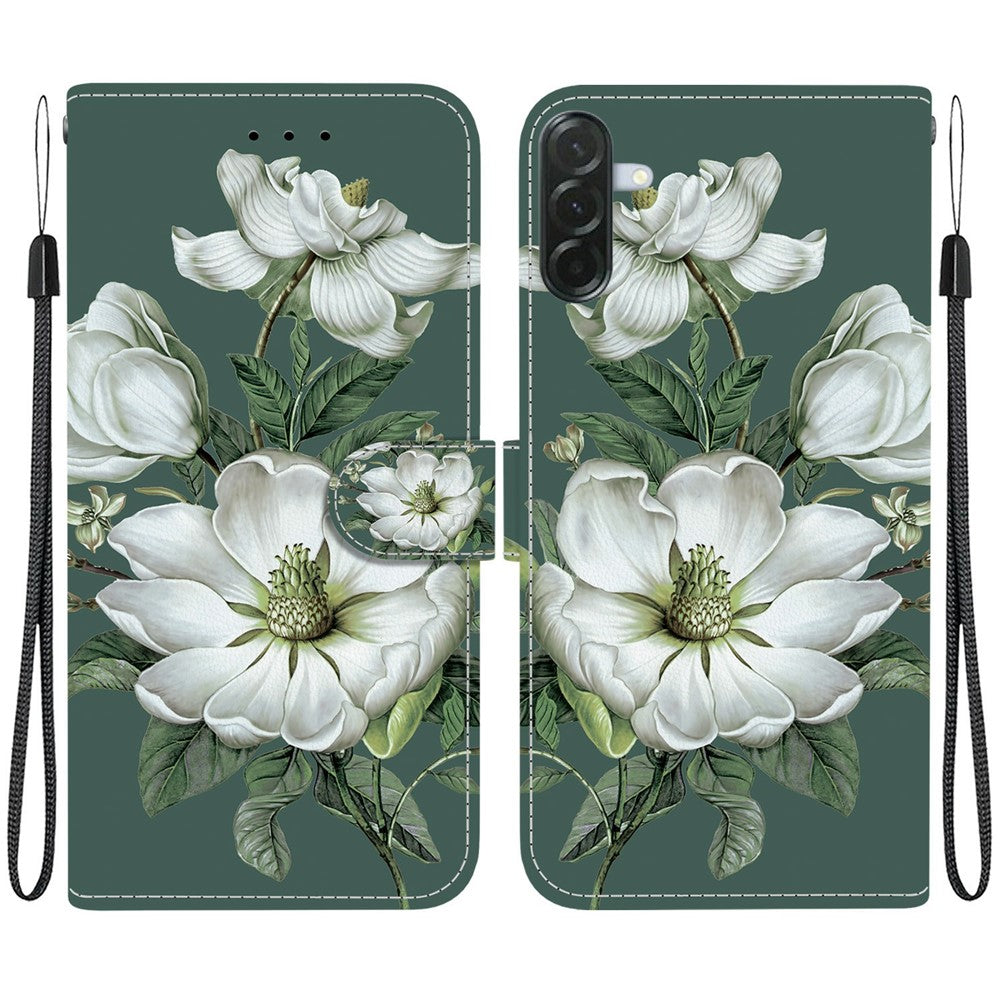 Samsung Galaxy A57 5G Plånboksfodral Flip Stand Mönstertryck PU-läder mobilskal med Handledsrem