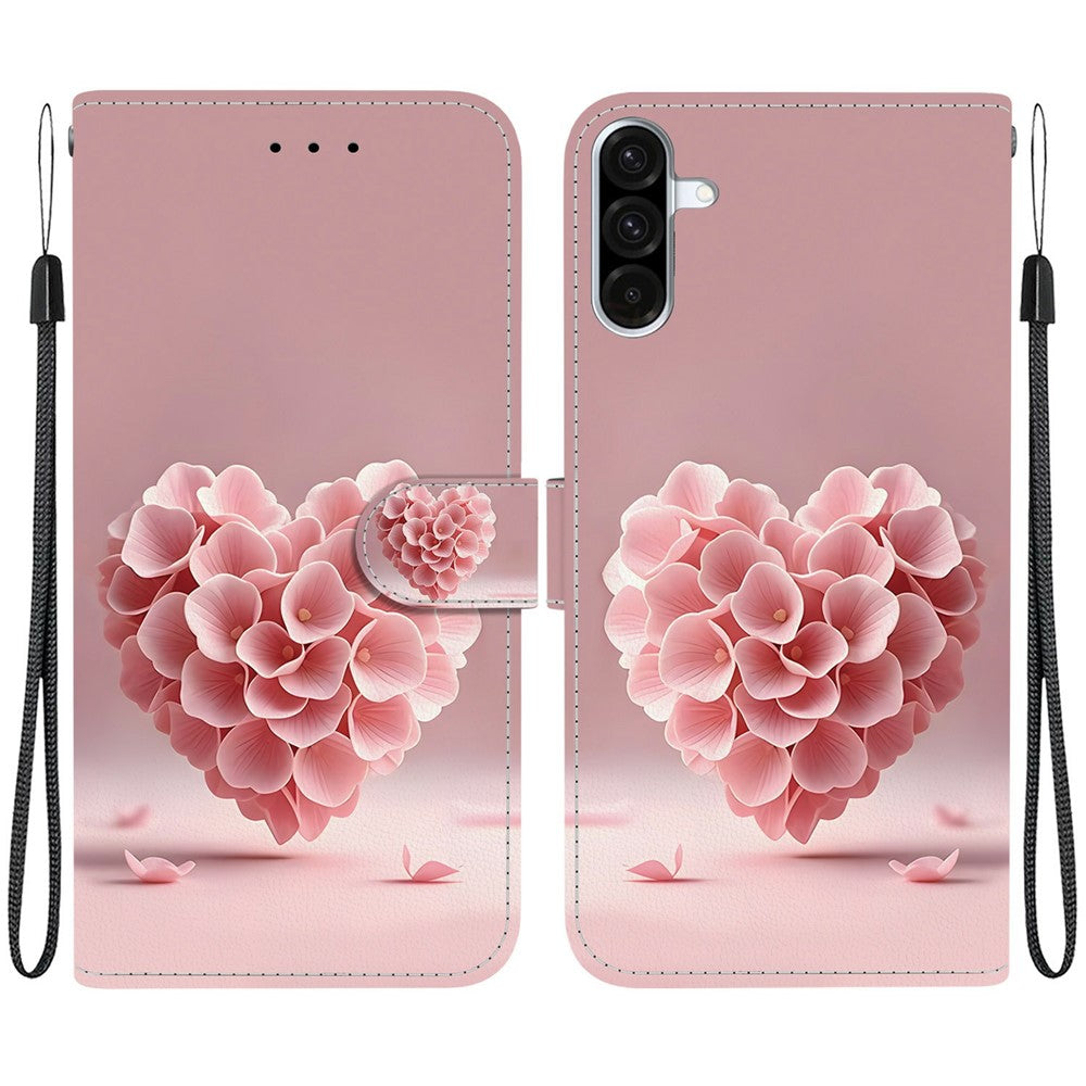 Samsung Galaxy A37 5G / A36 5G Plånboksfodral Flip Stand Mönstertryck PU-läder mobilskal med Handledsrem