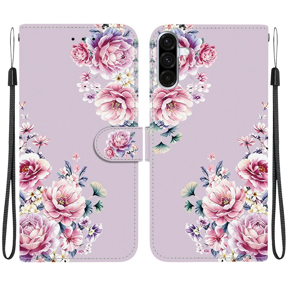 Samsung Galaxy A56 5G Plånboksfodral Flip Stativ Mönster Tryck PU-läder mobilskal med Handledsrem