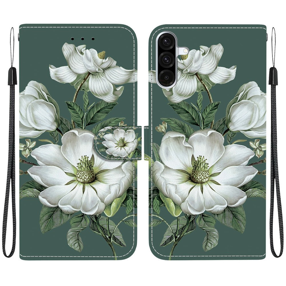 Samsung Galaxy A56 5G Plånboksfodral Flip Stativ Mönster Tryck PU-läder mobilskal med Handledsrem