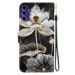 Samsung Galaxy A16 5G / A16 4G-pungcover, flipcover med stander og mønstertryk i PU-læder, med håndledsrem