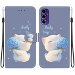 Samsung Galaxy A16 5G / A16 4G-pungcover, flipcover med stander og mønstertryk i PU-læder, med håndledsrem