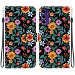 Samsung Galaxy A16 5G / A16 4G-pungcover, flipcover med stander og mønstertryk i PU-læder, med håndledsrem