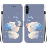 For Samsung Galaxy S25 FE Wallet Case Flip Stand Pattern Printing PU Leather Phone Cover with Wrist Strap
