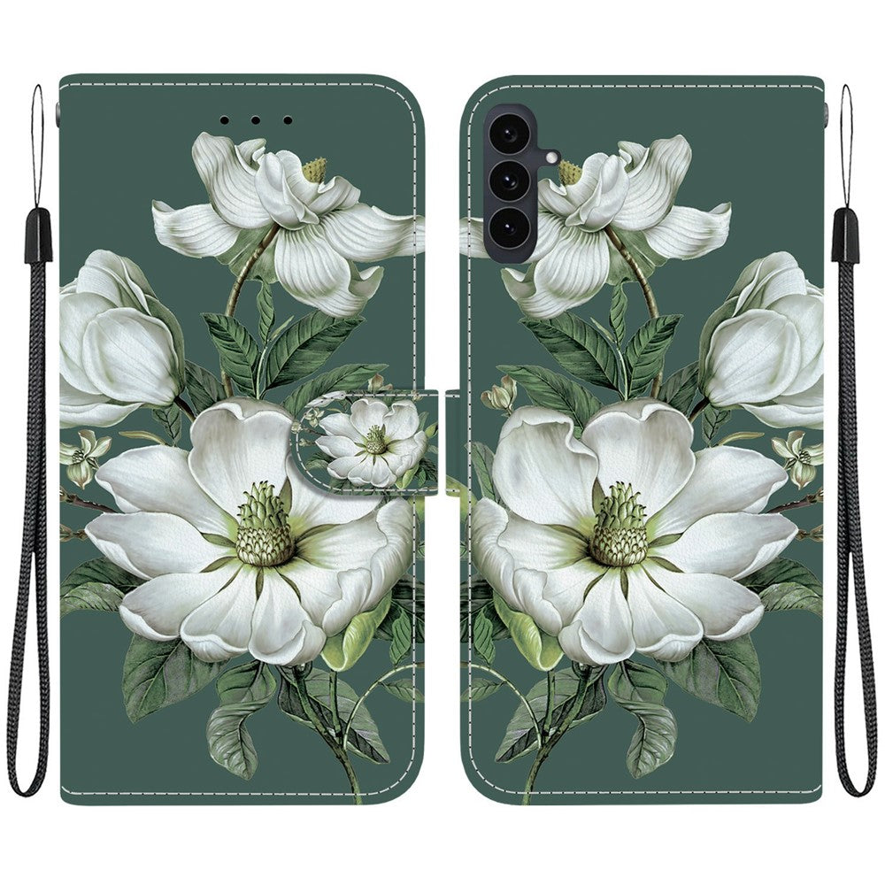 For Samsung Galaxy S25 FE Wallet Case Flip Stand Pattern Printing PU Leather Phone Cover with Wrist Strap