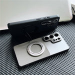Samsung Galaxy S26 Ultra Magnetiskt Skal med Avtagbart Stativ Grid Texture Tech Fabric Coated PC + TPU mobilskal