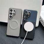 Samsung Galaxy S26 Ultra Magnetiskt Skal med Avtagbart Stativ Grid Texture Tech Fabric Coated PC + TPU mobilskal