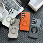Samsung Galaxy S26 Ultra Magnetiskt Skal med Avtagbart Stativ Grid Texture Tech Fabric Coated PC + TPU mobilskal