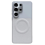 For Samsung Galaxy S24 Ultra Magnetic Case with Detachable Kickstand Grid Texture Tech Fabric Coated PC + TPU Phone Cover