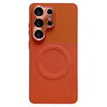 For Samsung Galaxy S24 Ultra Magnetic Case with Detachable Kickstand Grid Texture Tech Fabric Coated PC + TPU Phone Cover