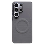 For Samsung Galaxy S24 Ultra Magnetic Case with Detachable Kickstand Grid Texture Tech Fabric Coated PC + TPU Phone Cover