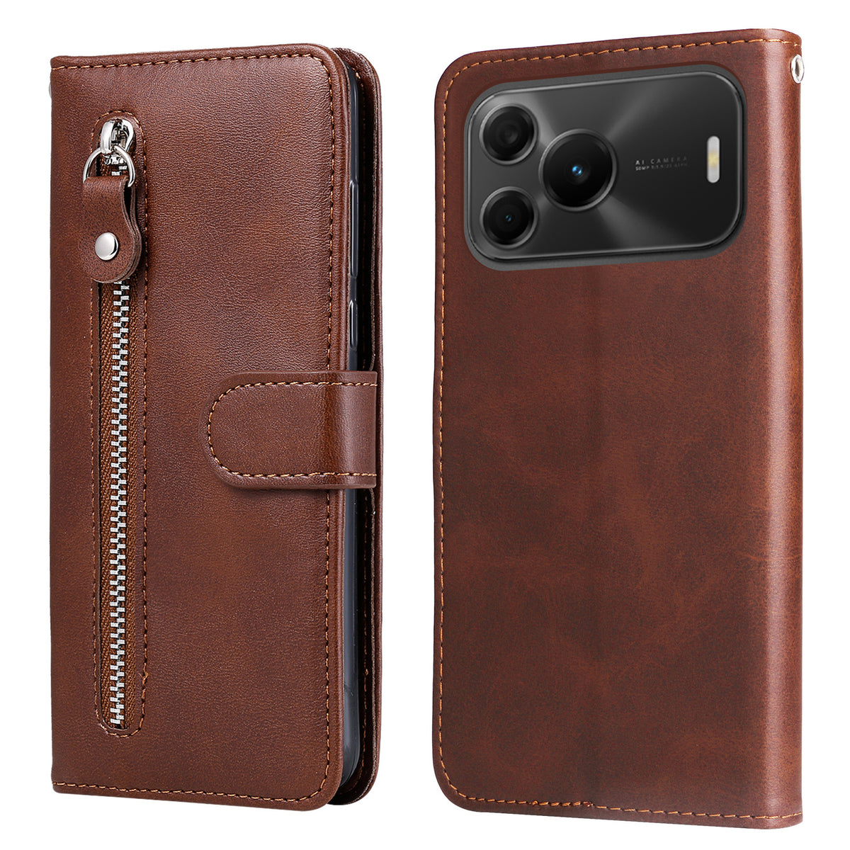 For Huawei nova 16 SE 5G PU Leather Cases with Zipper Pocket Wallet Phone Cover Stand