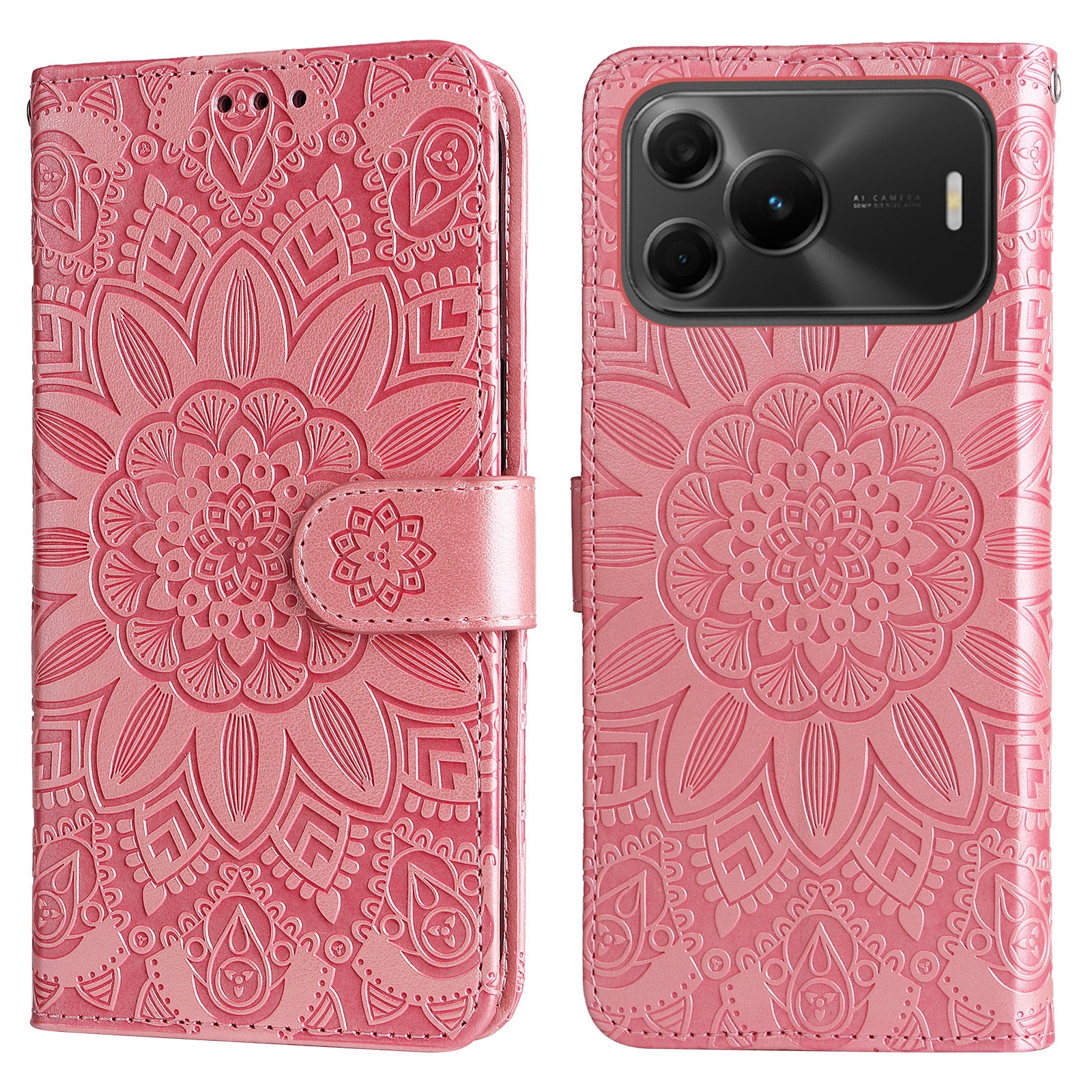 Sunflower Imprint-lædercover med plånbok til Huawei Nova 16 SE 5G