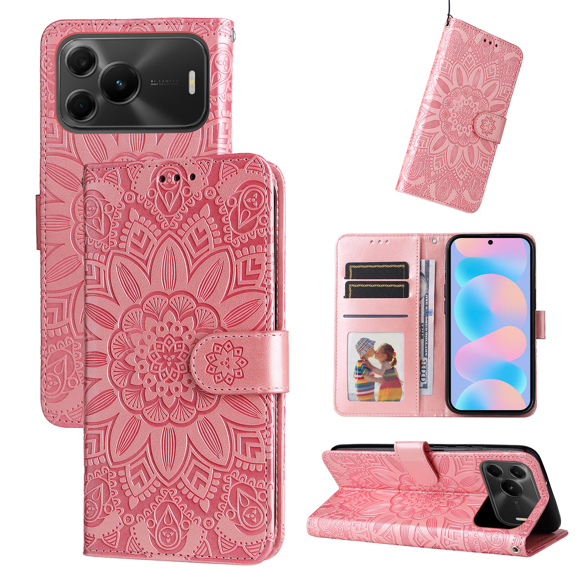 For Huawei nova 16 SE 5G Case Sunflower Imprint Leather Wallet Phone Cover